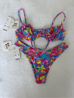 Kulani Kinis Multicolor Floral Bikini Set- Blue, Pink, Yellow